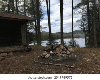 Lean to on quiet lake shore - Powered by Shutterstock