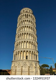 Leaning Tower Of Pisa, Campanile Piazza Del Miracoli, Pisa Tuscany Italy, 24/02/2019. Torre Pendente Di Pisa, Where The Galileo Galilei's Physics Experiment About 