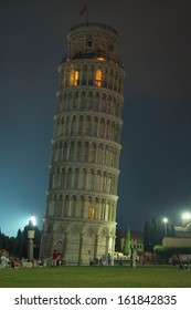 The Leaning Tower Of Pisa At Night