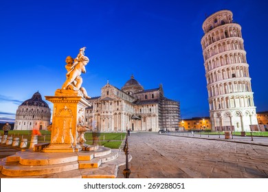 Leaning Tower Of Pisa At Night, Italy