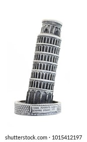 Leaning Tower Of Pisa Souvenir Isolated On White
