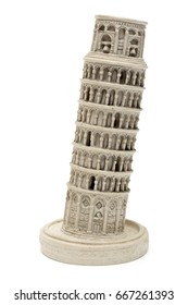 Leaning Tower Of Pisa Souvenir Isolated On White