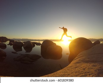 Leap of Faith on Lake Tahoe, California.