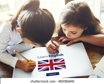 Learn English Language Online Education Concept