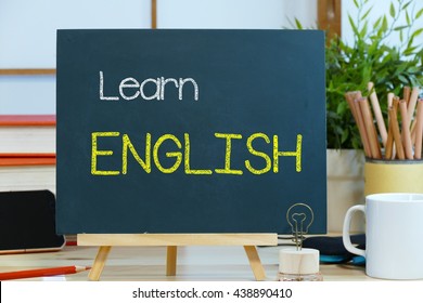 Learn English Text Message On Blackboard Stock Photo 438890410 ...