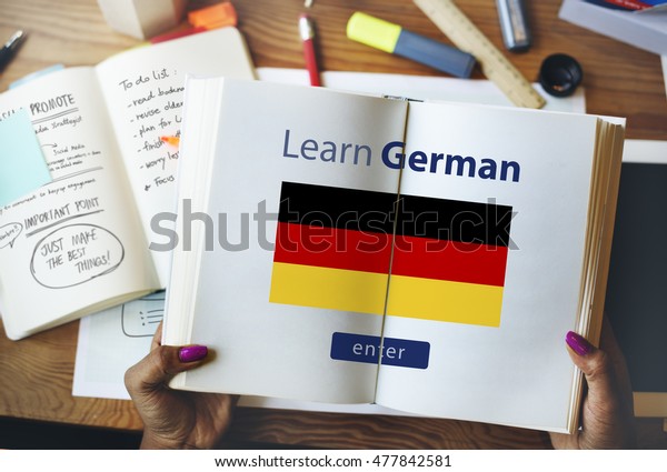 Learn German\
Language Online Education\
Concept