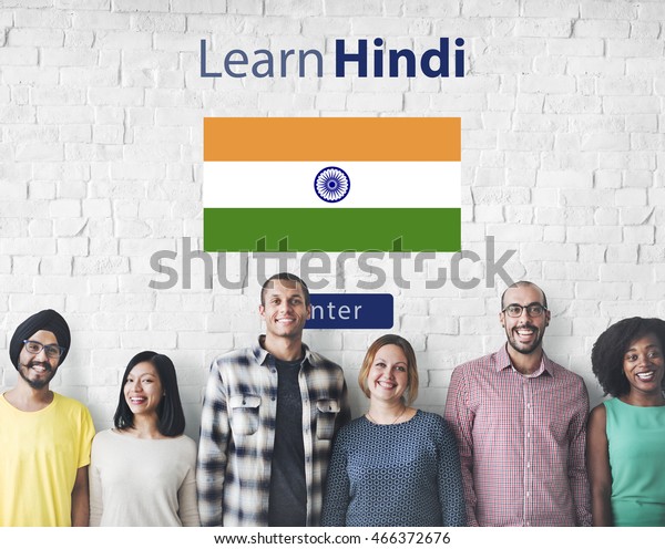 Learn Hindi Language Online Education Concept Stock Photo Edit