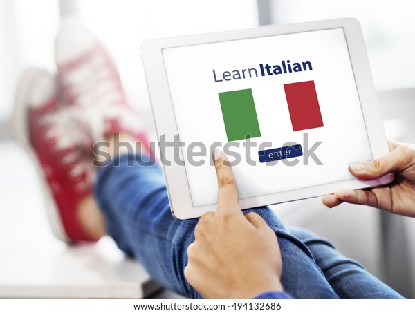 Learn Italian\
Language Online Education\
Concept