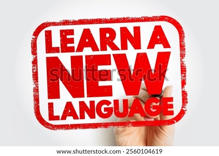 Learn A New Language text stamp, concept background