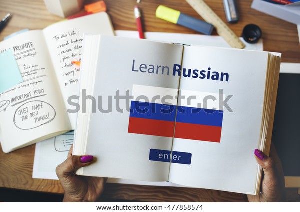Learn Russian\
Language Online Education\
Concept