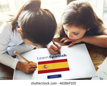 Learn Spanish Language Online Education Concept