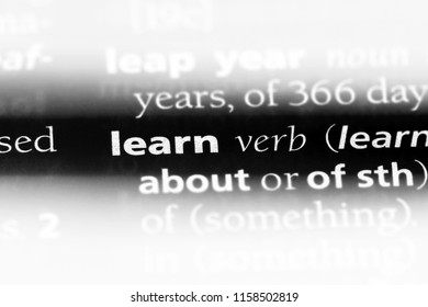 learn word in a dictionary. learn concept.