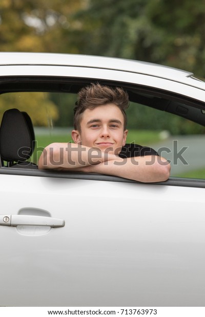 Learner Driver in his\
car