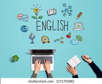 Learning English Concept People Working Together Stock Photo 1571703082 ...