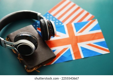 Learning foreign languages. Audiobooks a foreign language. Language classes. Listening. - Shutterstock ID 2255543667