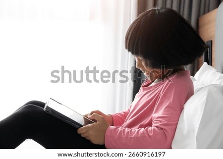Learning imagination digital reading tablet app technology cozy engaging kids enjoy play fun educational in bedroom at home happiness parenting family lifestyle. Smartphone Addiction, Nomophobia