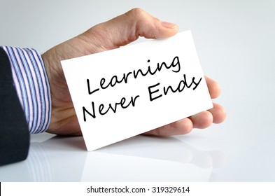 Learning never ends text concept isolated over white background