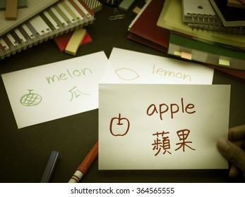 Learning New Language Making Original Flash Cards; Mandarin