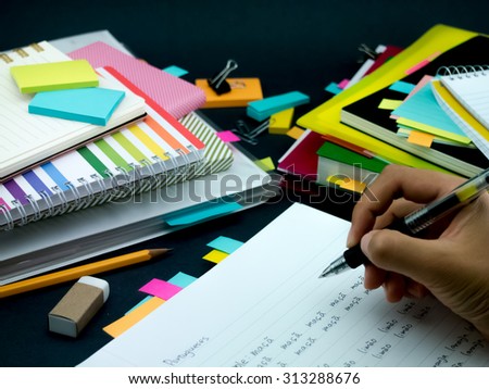 Learning New Language Writing Words Many Times on the Notebook; Portuguese