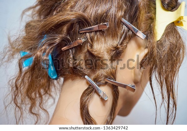Learning Weave Braids On Mannequin Weaving Stock Photo Edit