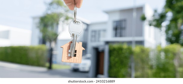 lease, rental and selling home. Real estate agent manager holding key for new owner.  rent house, Sales, loan credit financial, insurance, Seller, dealer, installment,  buy, sell, move in - Powered by Shutterstock