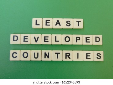 Least Developed Countries, Word Cube With Background.