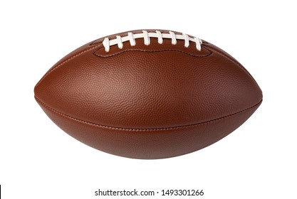 Leather American Football Ball Isolated On White Background
