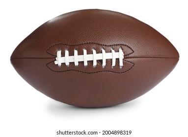 Leather American Football Ball Isolated On White