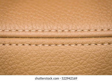 Leather Background. Detail Of Car Seat. Macro.