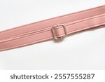 leather bag strap, pink bag strap isolated on white background