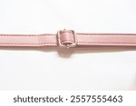 leather bag strap, pink bag strap isolated on white background