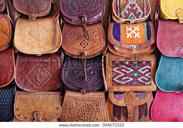 Leather Bags Women Bazaar Essaouiramorocco Stock Photo (Edit Now) 304675322