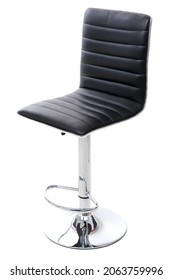 Leather Bar Stool With Chrome Leg