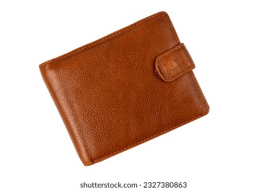 Leather billfold isolated on white background. High quality photo