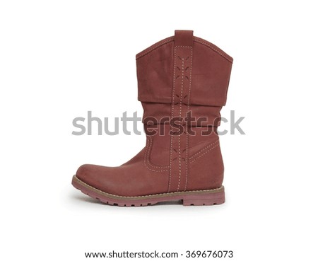 Leather boots on a white background