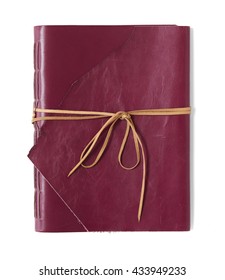 A Leather Bound Journal Isolated On A White Background