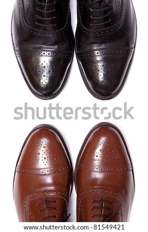 Leather Brogues isolated on a white background.