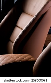 Leather Car Seat Close Up Photo