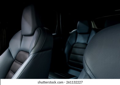 Leather Car Seats. Interior Detail.