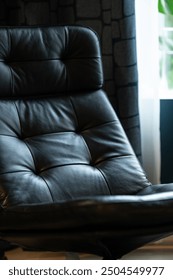 Leather chair in a living room