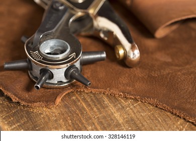 Leather Craft Punch On A Piece Of Leather