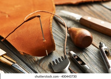 Leather Crafting DIY Tools Still Life 