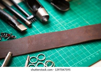 Leather Craftmanship Working With Tool, Hobby Work