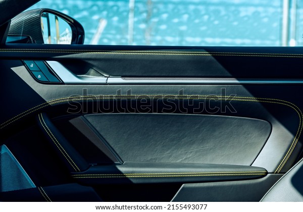 Leather door car in a luxury
car