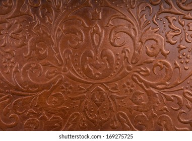 Leather floral pattern background 