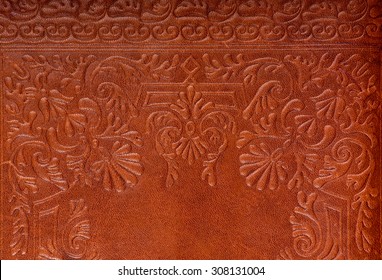 Leather Floral Pattern Background 