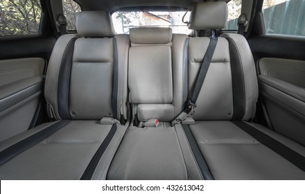 Leather Interior Of The Car, Rear View