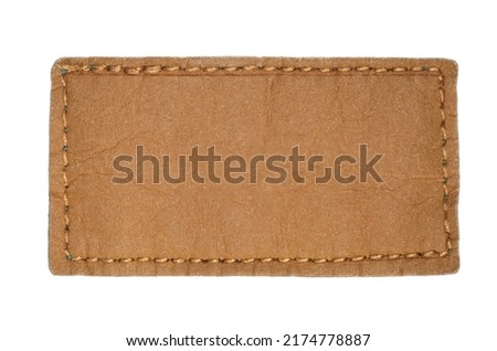 Leather Jeans Brand Patch Empty Isolated