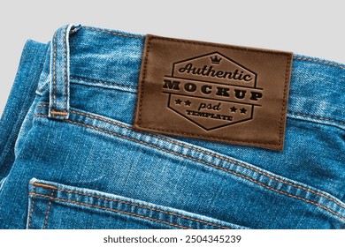 Leather Jeans Label Tag Mockup