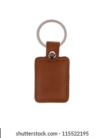 Leather Key Chain Isolated On White Background